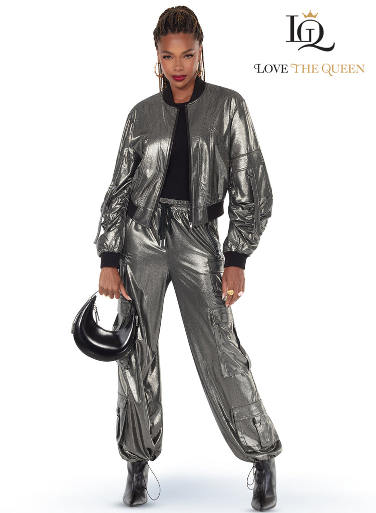 2pc. Jacket & Pant Set - Love The Queen. Style 17627