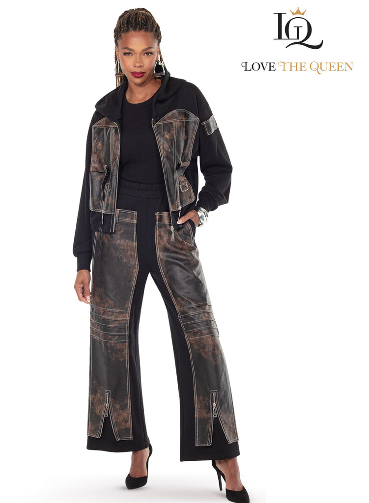 2pc. Jacket & Pant Set - Love The Queen. Style 17622