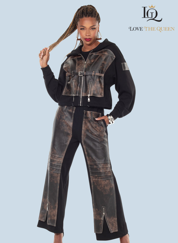 2pc. Jacket & Pant Set - Love The Queen. Style 17622