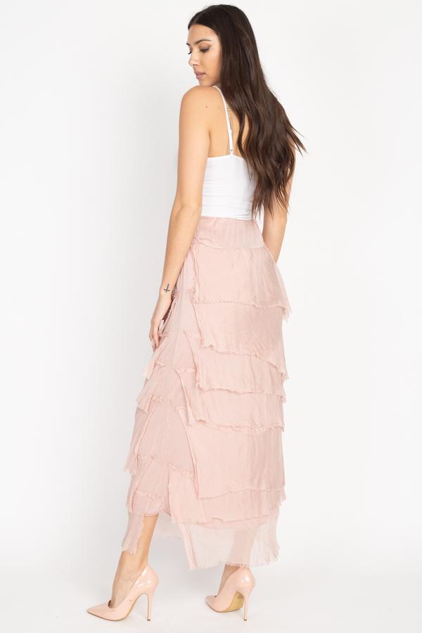 Tesoro Moda, Style 723 Long Skirt, Blush